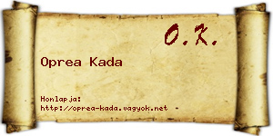Oprea Kada névjegykártya
